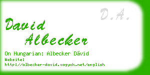 david albecker business card