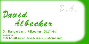 david albecker business card